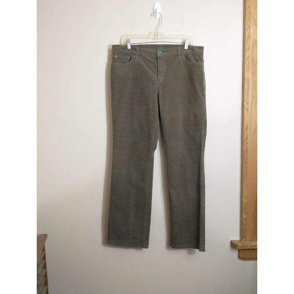 Ralph Lauren Womens Classic Straight Corduroy Pants Size 14 Brown Minimalist
